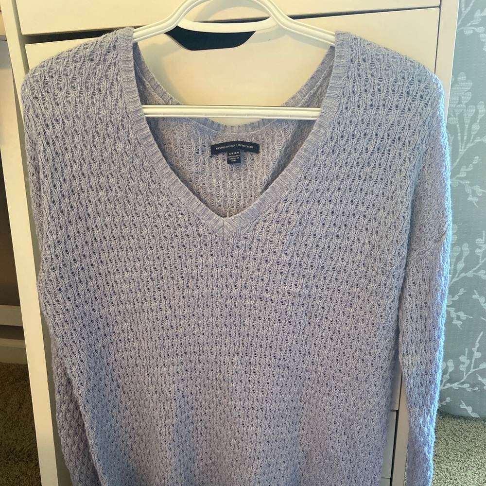 American Eagle baby blue knit sweater
